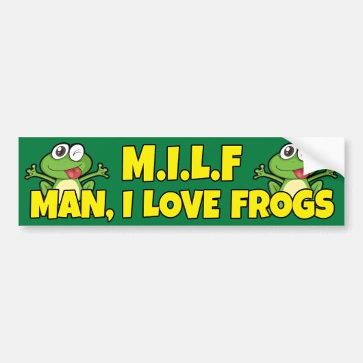 man Ik hou van kikkers Bumpersticker (Voorkant)