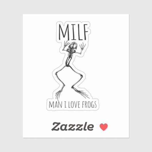 Man Ik hou van kikkers Sticker (Vel)