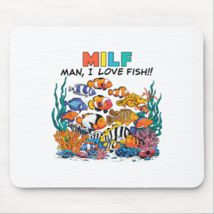 Man Ik Hou Van Vis Fun Aquarium Liefhebber Vissers Muismat