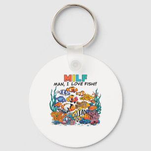 Man Ik Hou Van Vis Fun Aquarium Liefhebber Vissers Sleutelhanger