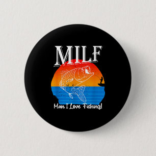 Man Ik Hou Van Vissen Grappig  Ronde Button 5,7 Cm