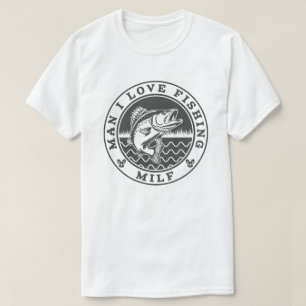 Man Ik hou van Vissen Humor Funny T-shirt