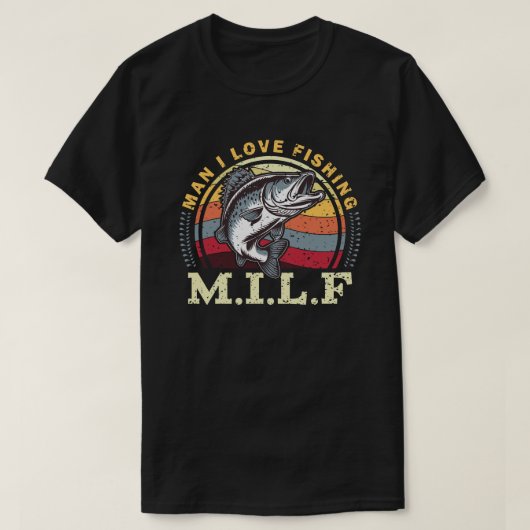 Man Ik hou van Vissen Retro Funny T-shirt (Design voorkant)