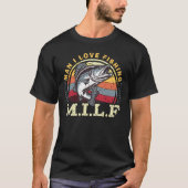 Man Ik hou van Vissen Retro Funny T-shirt (Voorkant)