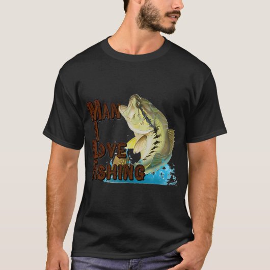 man ik hou van vissen t-shirt (Voorkant)