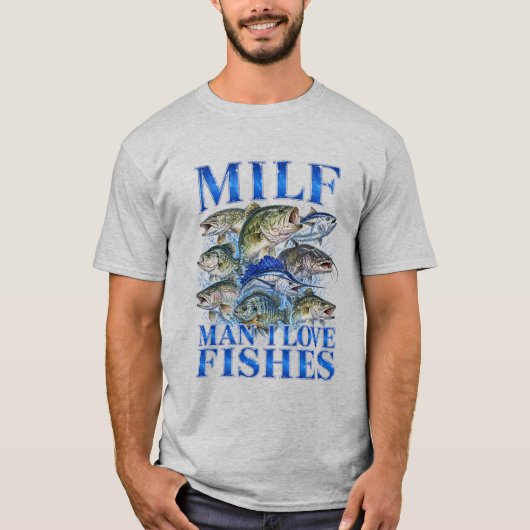 Man Ik hou van Vissen T-shirt (Voorkant)