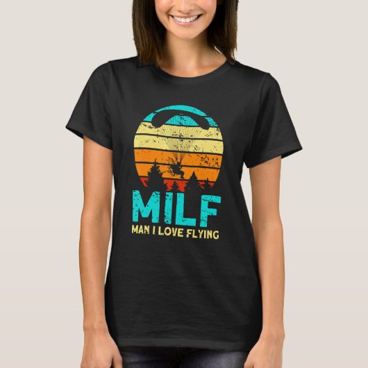 Man Ik Hou Van Vliegen Paramotor Piloot Paramotori T-shirt (Voorkant)