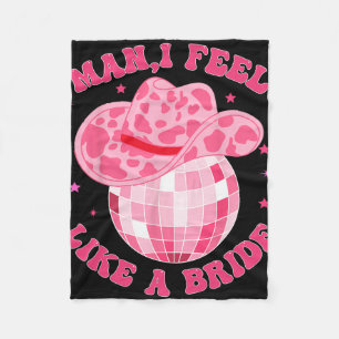 Man ik voel me als een bruid Cowgirl Hoed Disco Vr Fleece Deken