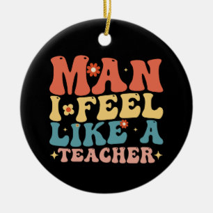 Man ik voel me als een leraar terug naar school keramisch ornament