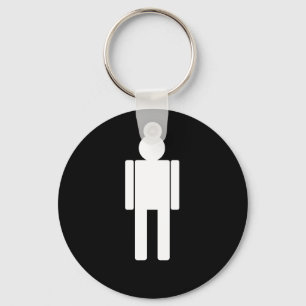Man-illustratie271 MAN CARTOON BATHROOM DEUR Sleutelhanger