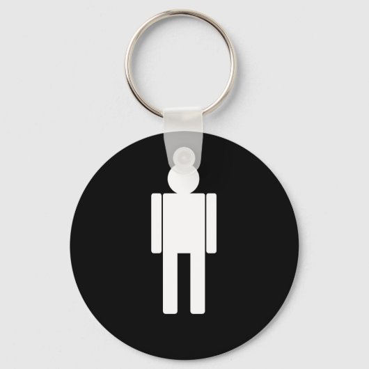 Man-illustratie271 MAN CARTOON BATHROOM DEUR Sleutelhanger (Voorkant)