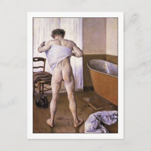 Man in Bath door Gustave Caillebotte Fine Art Gay Briefkaart (Voorkant)