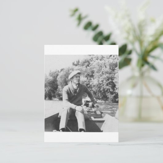 Man in Boat Briefkaart (Staand voorkant)