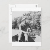 Man in Boat Briefkaart (Voorkant / Achterkant)