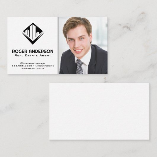 Man in Business Suit | Logo onroerend goed Visitekaartje (Voorkant / Achterkant)