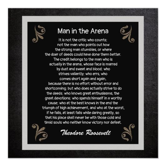 Man in de arena — Afdruk van de Theodore Roosevelt (Voorkant)
