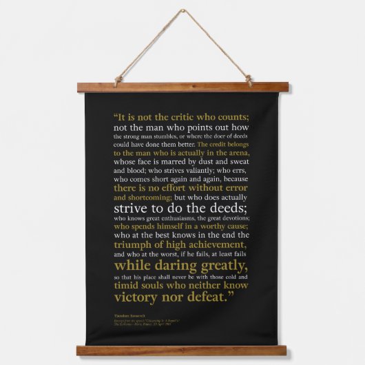 Man in de Arena door Teddy Roosevelt Hangend Wandkleed (Voorkant)