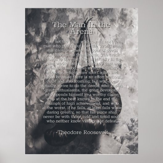 Man in de arena door Theodore Roosevelt Poster (Voorkant)