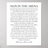 Man in de Arena Speech Theodore Roosevelt Quote Poster (Voorkant)