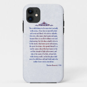 Man in de Arena Teddy Roosevelt Het krediet hoort  iPhone 11 Hoesje