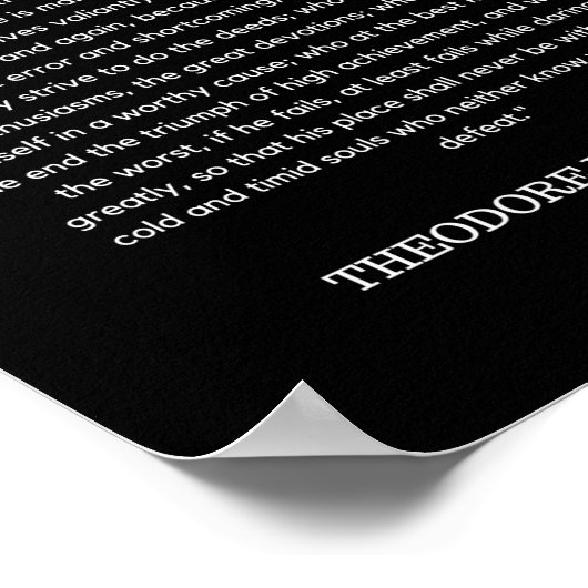 Man in de Arena Theodore Roosevelt Poster (Hoek)