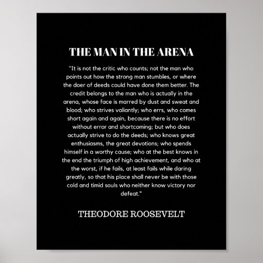 Man in de Arena Theodore Roosevelt Poster (Voorkant)
