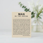 Man in de arena - veel gewend aankondigingskaart (Staand voorkant)
