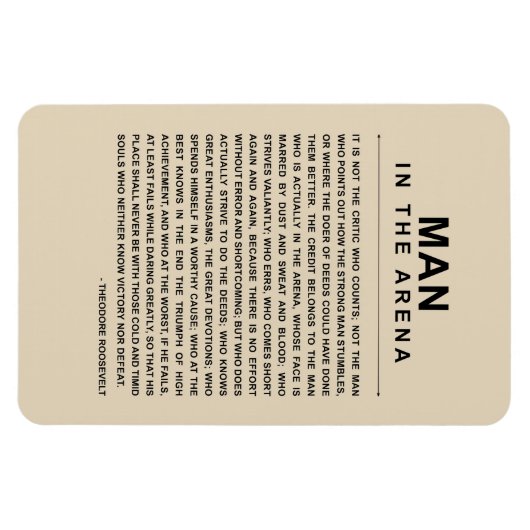 Man in de arena - veel gewend magneet (Horizontaal)