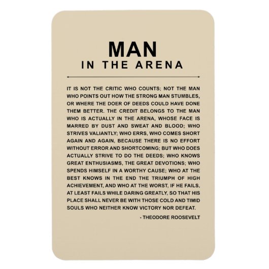 Man in de arena - veel gewend magneet (Verticaal)