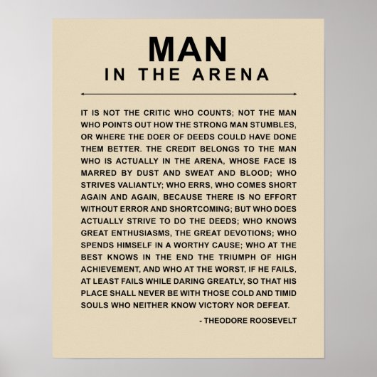 Man in de arena - veel gewend poster (Voorkant)