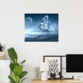 Man in de Berg Fantasy Sculpture Poster (Thuiskantoor)