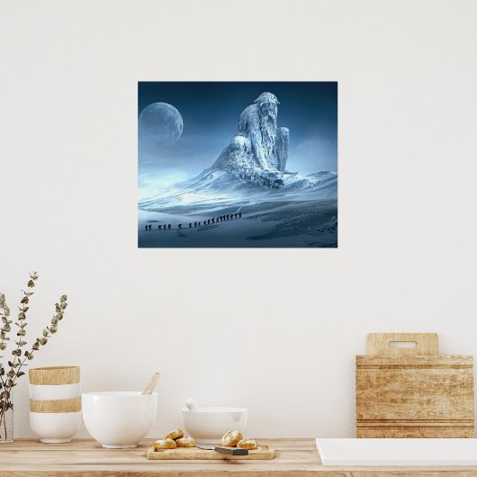 Man in de Berg Fantasy Sculpture Poster (Keuken)