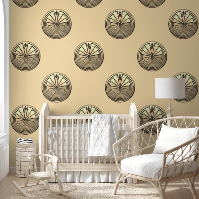 Man in de doolhof - Geestsymbool 3a Behang (Kinderen)