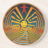 Man in de doolhof zandsteen onderzetter (Voorkant)