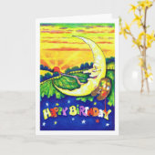 Man in de het Schilderen van de Maan Kaart van de (Gele Bloem)