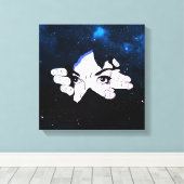 Man in de lucht canvas afdruk (Insitu (Houten vloer))