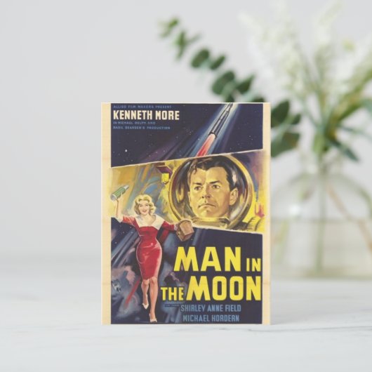 Man in de maan briefkaart (Staand voorkant)