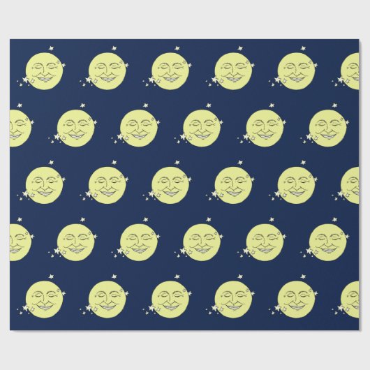 Man in de maan cadeaupapier (Vlak)