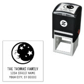 Man in de Maan en Sterren Naam Adres Zelfinktende Stempel (In situ)