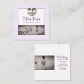 Man in de maan etherische oliën aromatherapie scho vierkante visitekaartje (Voorkant / Achterkant)