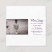 Man in de maan etherische oliën aromatherapie scho vierkante visitekaartje (Achterkant)