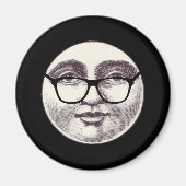 man in de maan full face bril zwart Wh Magneet (Voorkant)