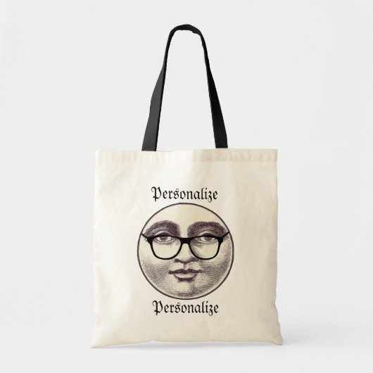  man in de maan full face bril zwart Wh Tote Bag (Voorkant)