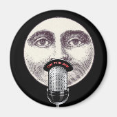 man in de maan full face microfoon zwart magneet (Voorkant)