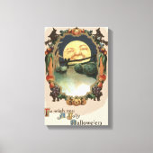 Man in de maan Jack o lantaarn heks Canvas Afdruk (Voorkant)