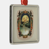Man in de maan Jack o lantaarn heks Metalen Ornament (Rechts)