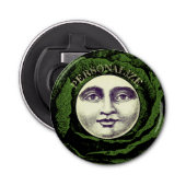 Man in de maan  kool hoofd button flesopener (Voorkant)