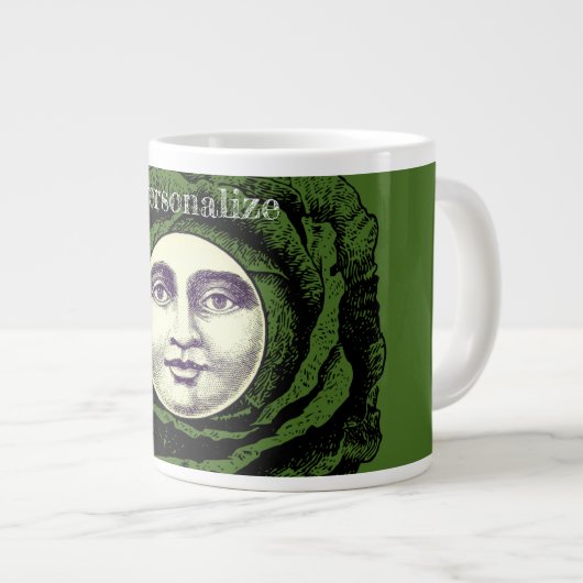 Man in de maan  kool hoofd grote koffiekop (Voorkant rechts)