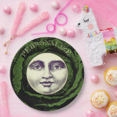 Man in de maan  kool hoofd papieren bordje (Feest)