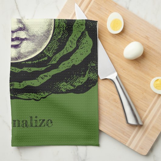 Man in de maan  kool hoofd theedoek (Quarter Fold)